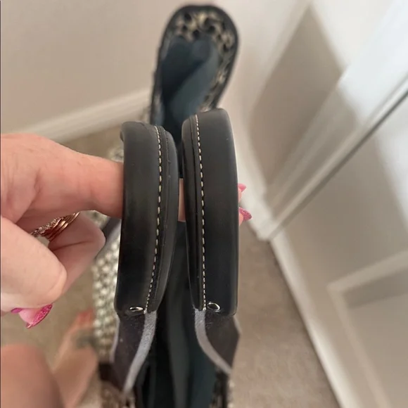 Coach Black & White Signature Canvas Tote with Straps (X-Large 20 x 12 x 6) - Picture 3 of 5